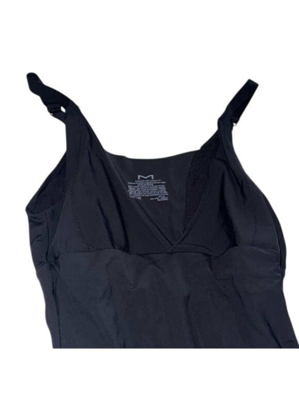 Maidenform Womens Black Shapewear Bodysuit With Adjustable Straps & Seamless Des - Picture 3 of 7